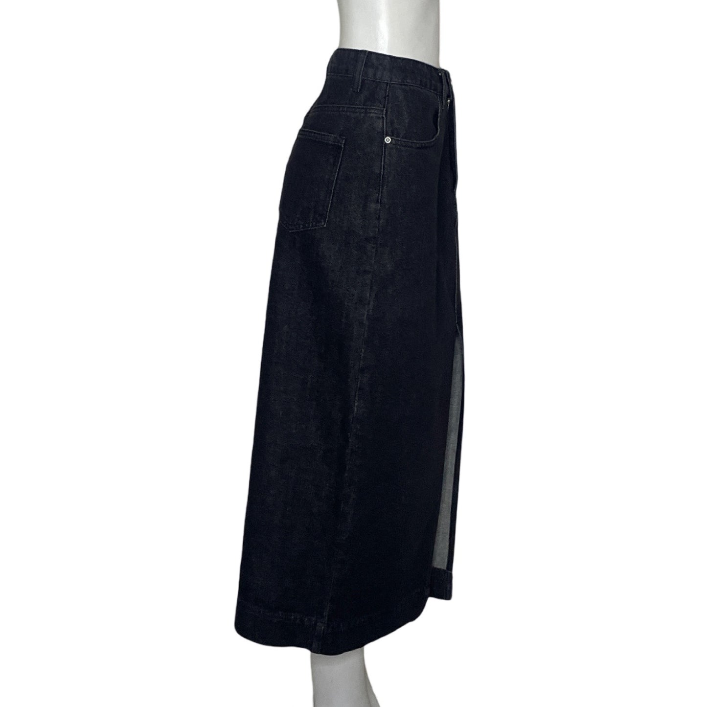Falda English Factory Jeans Larga Negro-Talla S