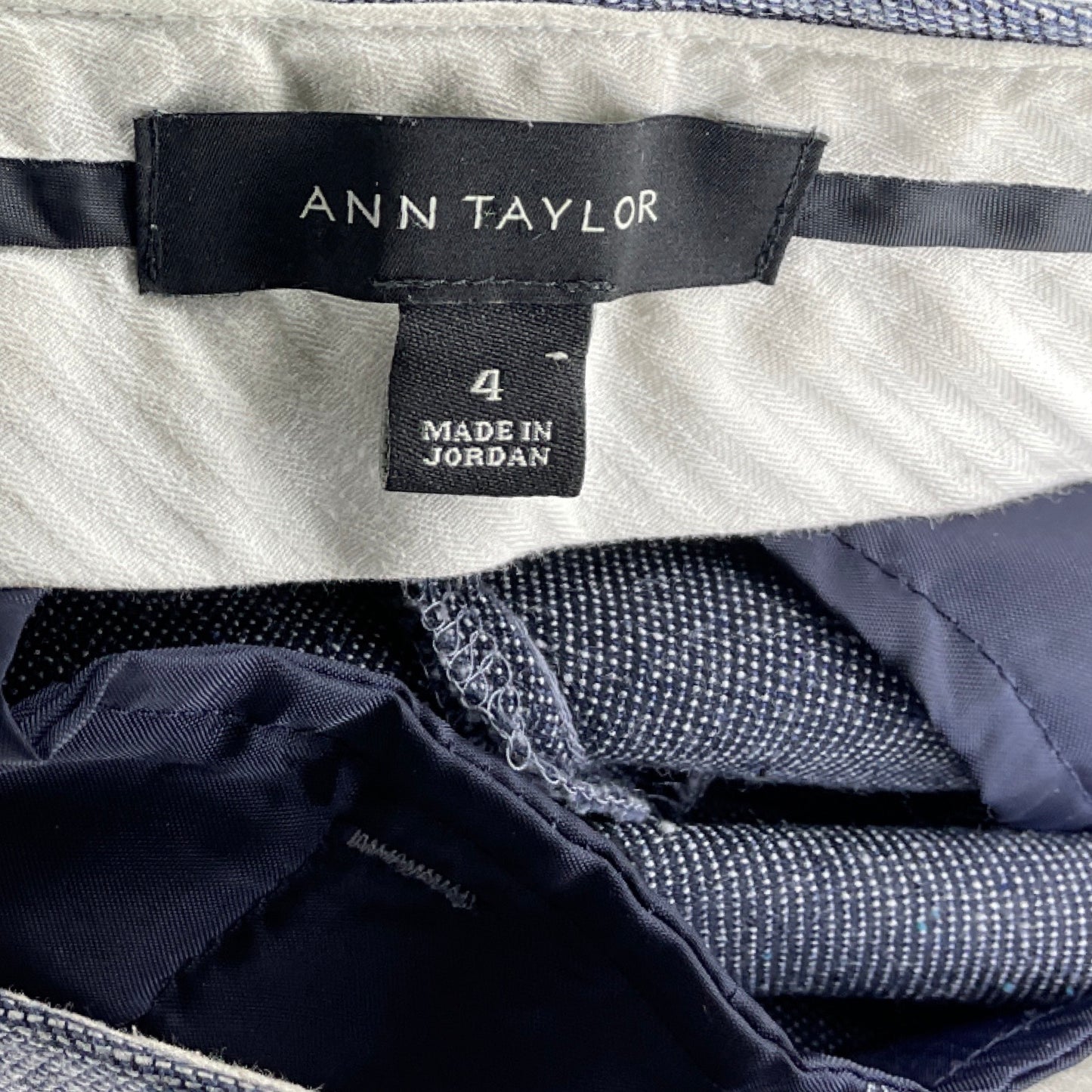 Pantalon Ann Taylor Liso Gris-Talla 4