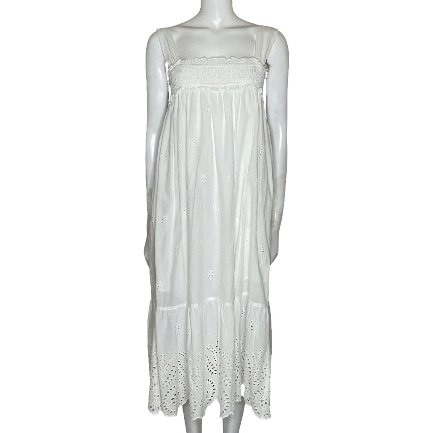 Vestido Mango Playero Blanco-Talla 4