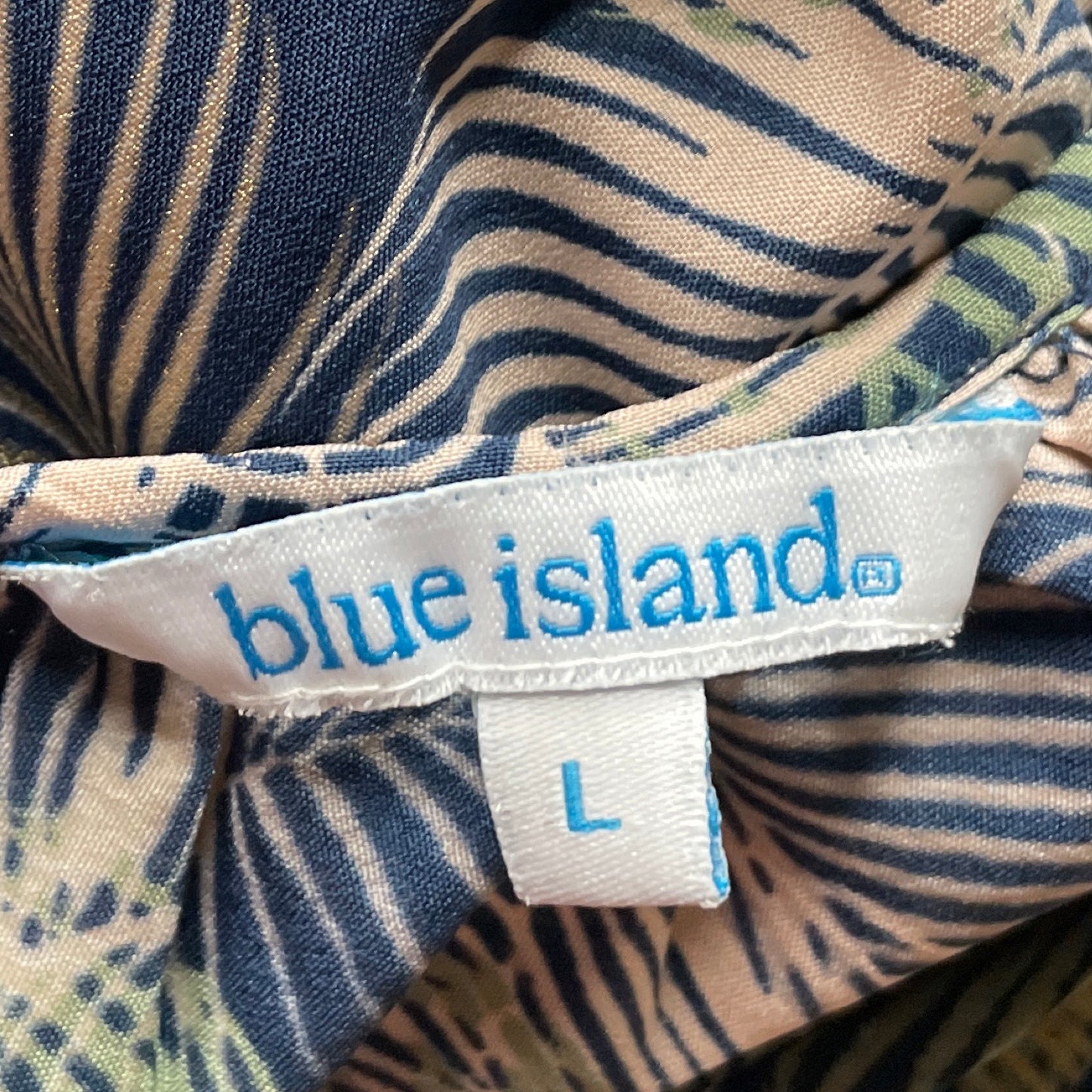 Vestido Blue Island Mini Hojas Azul-Talla L