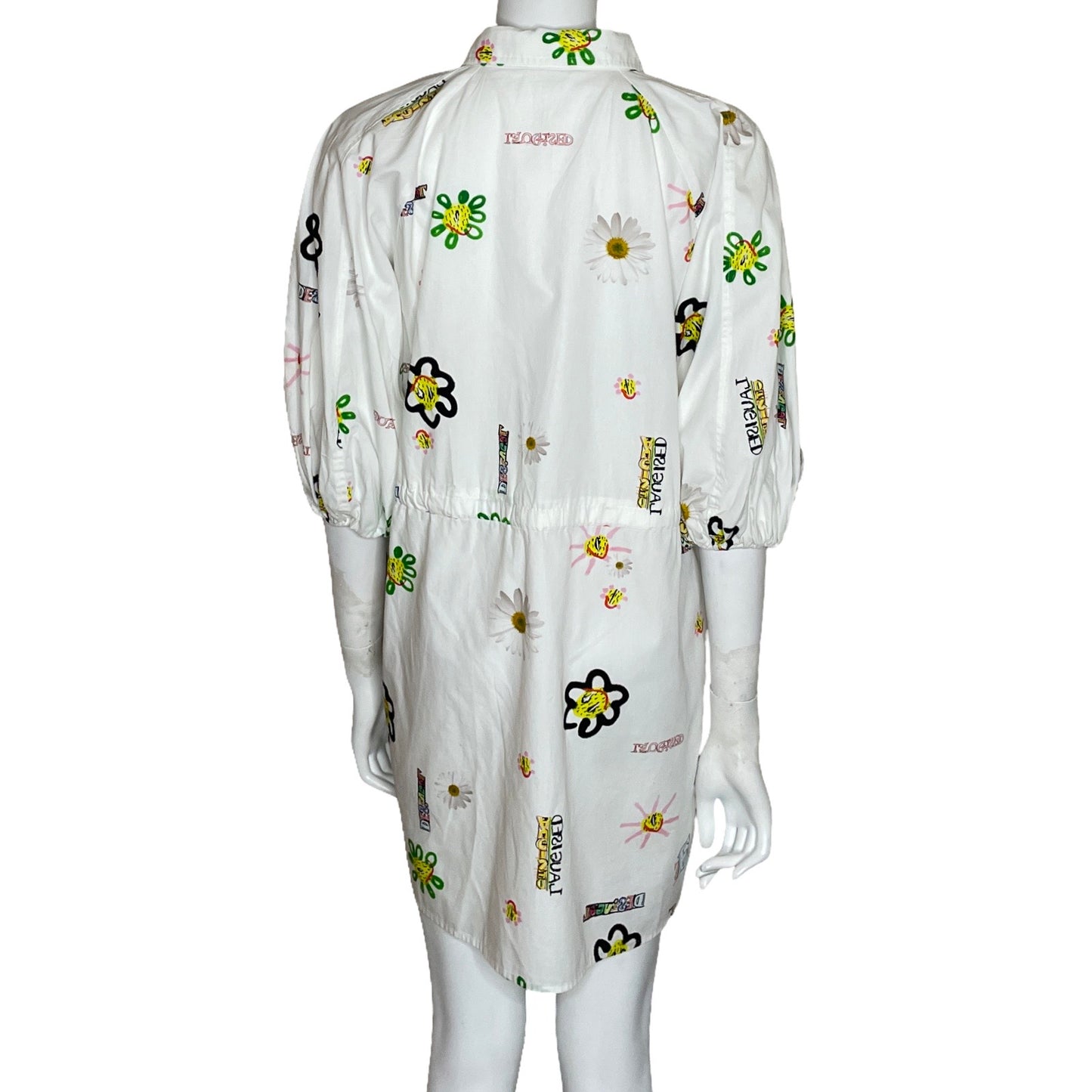 Vestido Desigual Estampado Blanco-Talla L