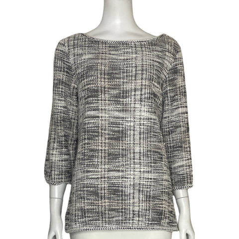 Blusa Max Studio Tweed Mangas Larga Blanco - Talla L
