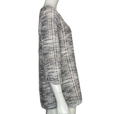 Blusa Max Studio Tweed Mangas Larga Blanco - Talla L