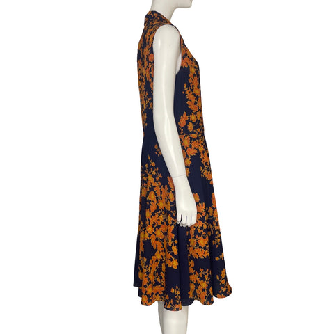 Vestido Nanette Lepore Plisado Flores Azul - Talla 10