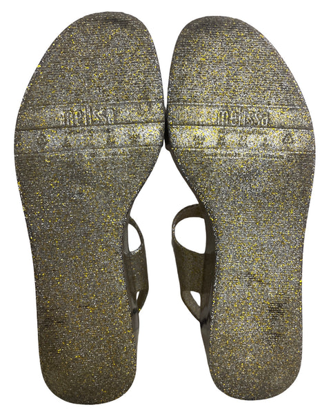 Calzado Melissa Plataforma Brillo Dorado-Talla 8