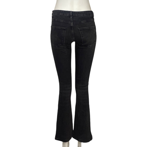 Pantalón Zara Flare Denim Negro - Talla 2