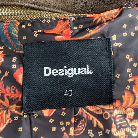 Chaqueta Desigual Bolsillos Marrón-Talla 40