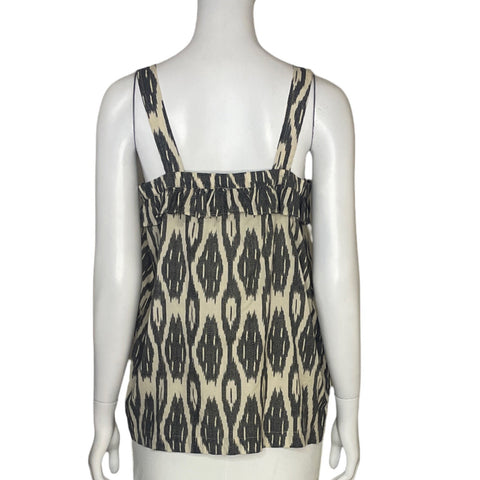 Blusa J.Crew Tiras Estampado Beige - Talla 4