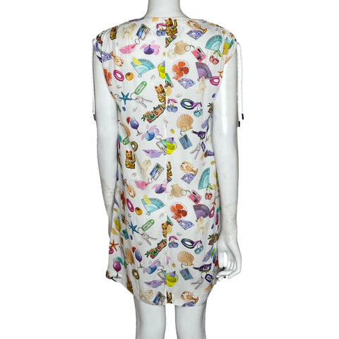 Vestido Bimba Y Lola Estampado Blanco-Talla XS