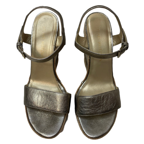 Sandalias Stuart Weitzman De Yute Plataforma Beige - Talla 9