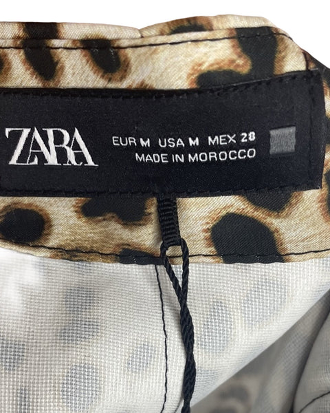 Faldashort Zara Animal Print Marron-Talla M