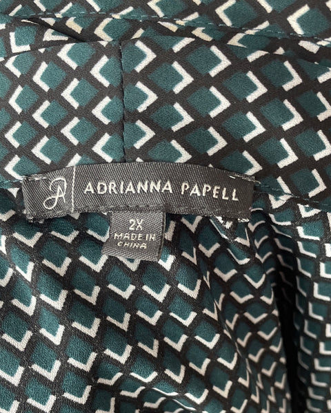 Blusa Adrianna Papell Lazo Verde-Talla 2X