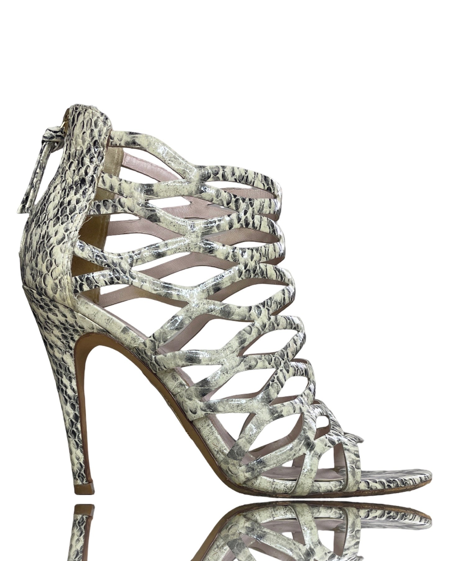 Calzado Elie Tahari Estampado Serpiente Beige-Talla 38