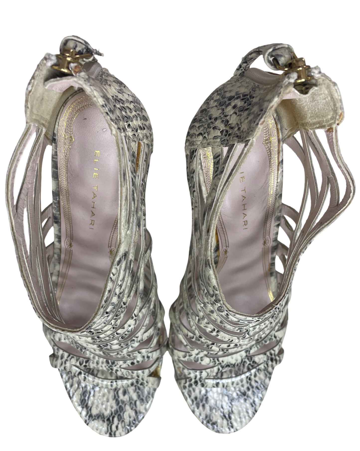 Calzado Elie Tahari Estampado Serpiente Beige-Talla 38