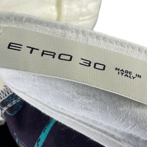 Pantalón Etro Denim Bordados Blanco - Talla 30