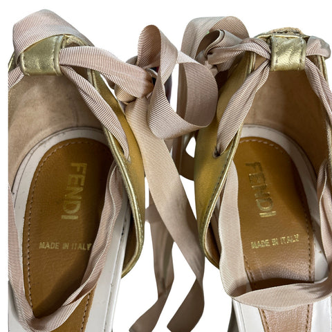 * Sandalias Fendi Nutcracker Beige-Talla 39