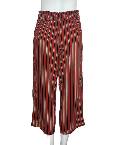 Pantalón Zara Raya Cinturon Rojo-Talla S