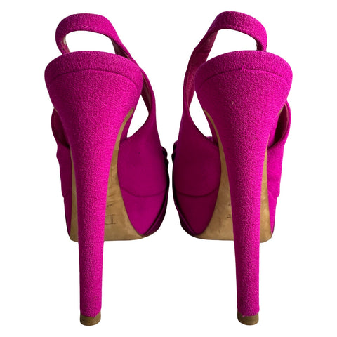 * Sandalias Christian Dior Bow Slingback Heels Rosado-Talla 38.5