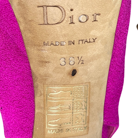 * Sandalias Christian Dior Bow Slingback Heels Rosado-Talla 38.5