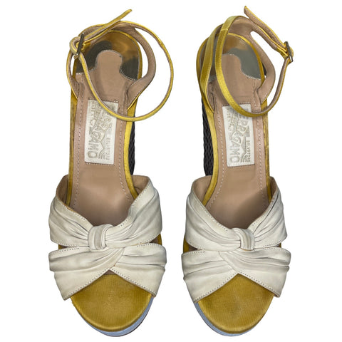 * Sandalias Salvatore Ferragamo Plataforma Amarillo-Talla 38.5