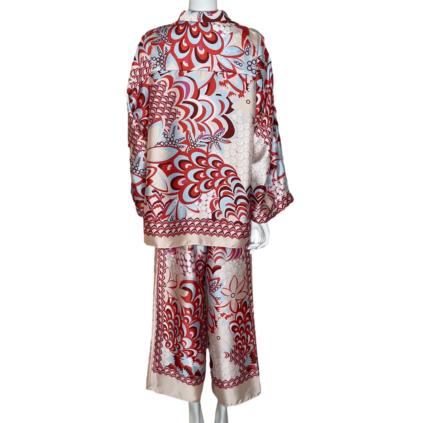 Set Zara Fluido Estampado Beige-Talla XXL