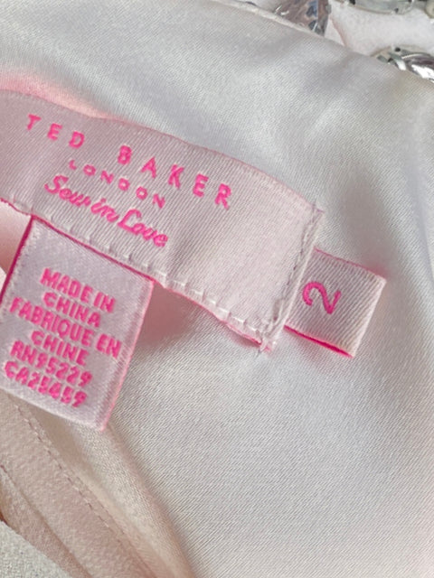 Vestido Ted Baker Pedrería Rosado - Talla 2