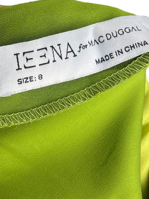 Vestido Ieena for Mac Duggal Mangas Abullonadas Verde - Talla 8