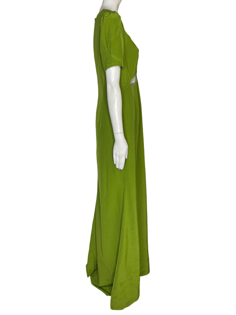 Vestido Ieena for Mac Duggal Mangas Abullonadas Verde - Talla 8