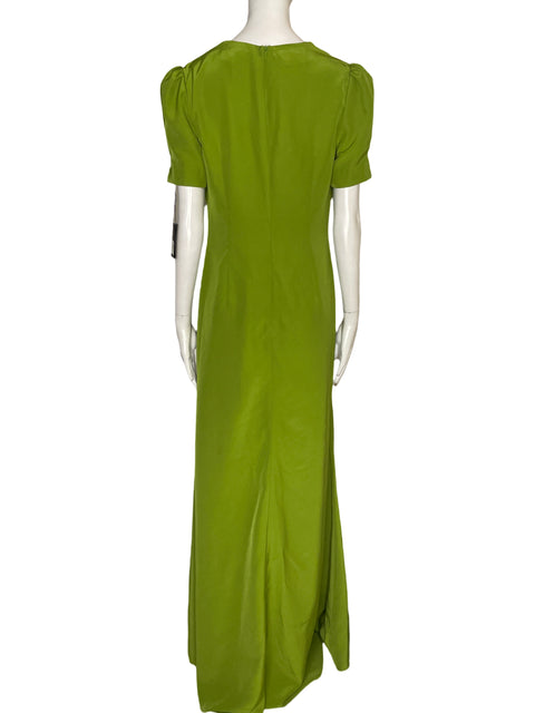Vestido Ieena for Mac Duggal Mangas Abullonadas Verde - Talla 8