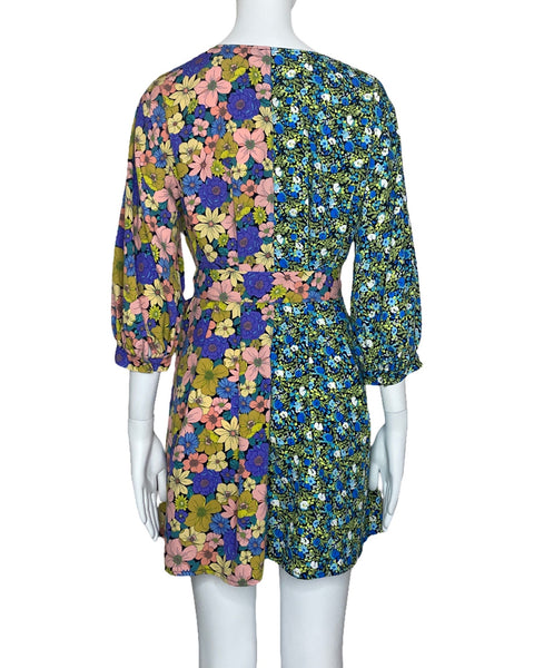 Vestido Nasty Gal Estampado Floral Verde-Talla 4