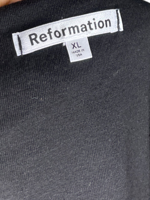 Blusa Reformation Hombros Descubiertos Fluido Negro - Talla XL