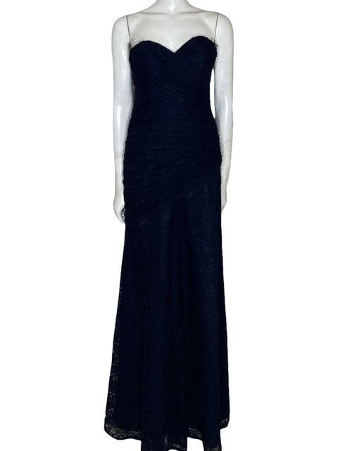 Vestido Morille By Madeline Gardner Encaje
Drapeado Azul-Talla 8