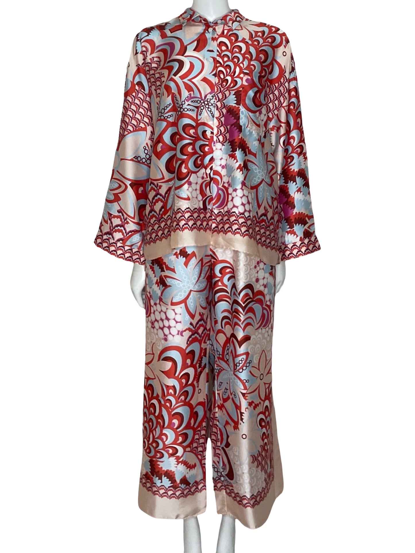 Set Zara Fluido Estampado Beige-Talla XXL