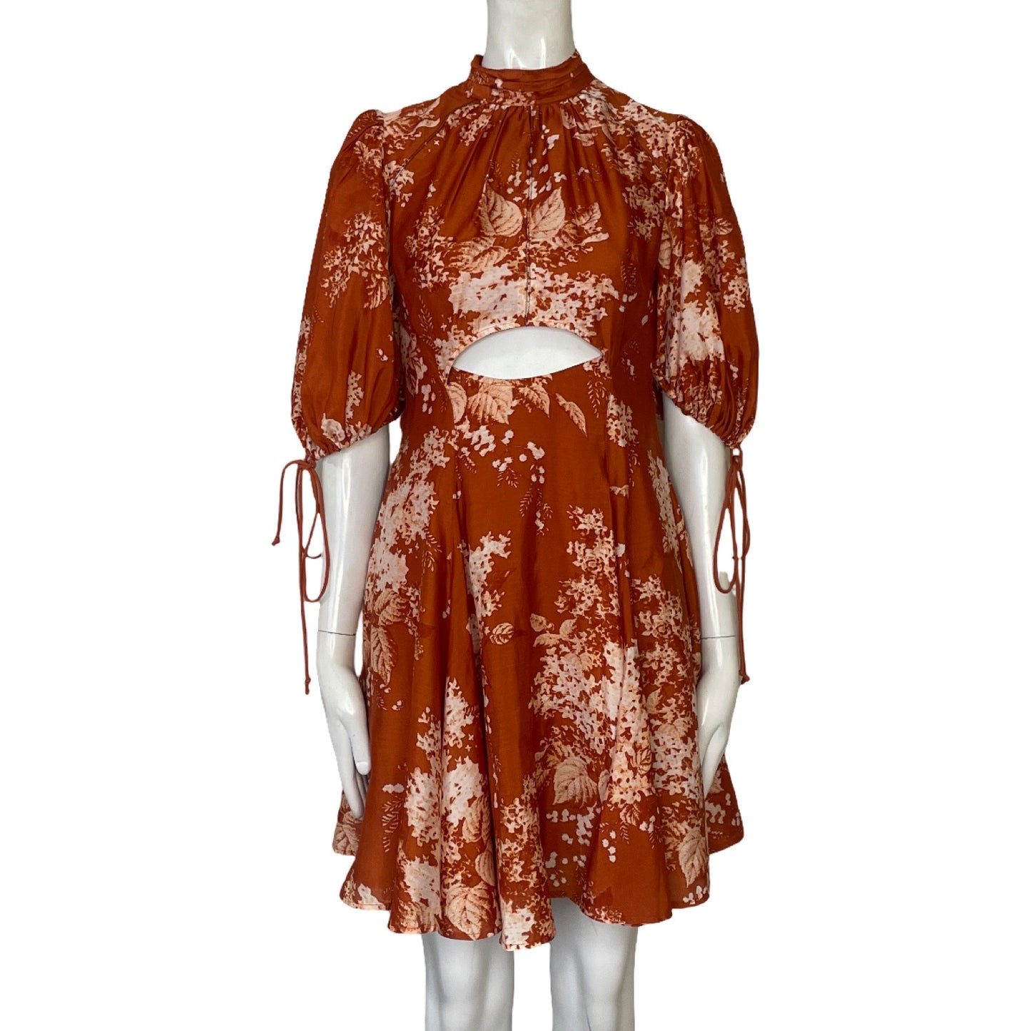 Vestido Asos Mangas Abullonadas Naranja - Talla 2