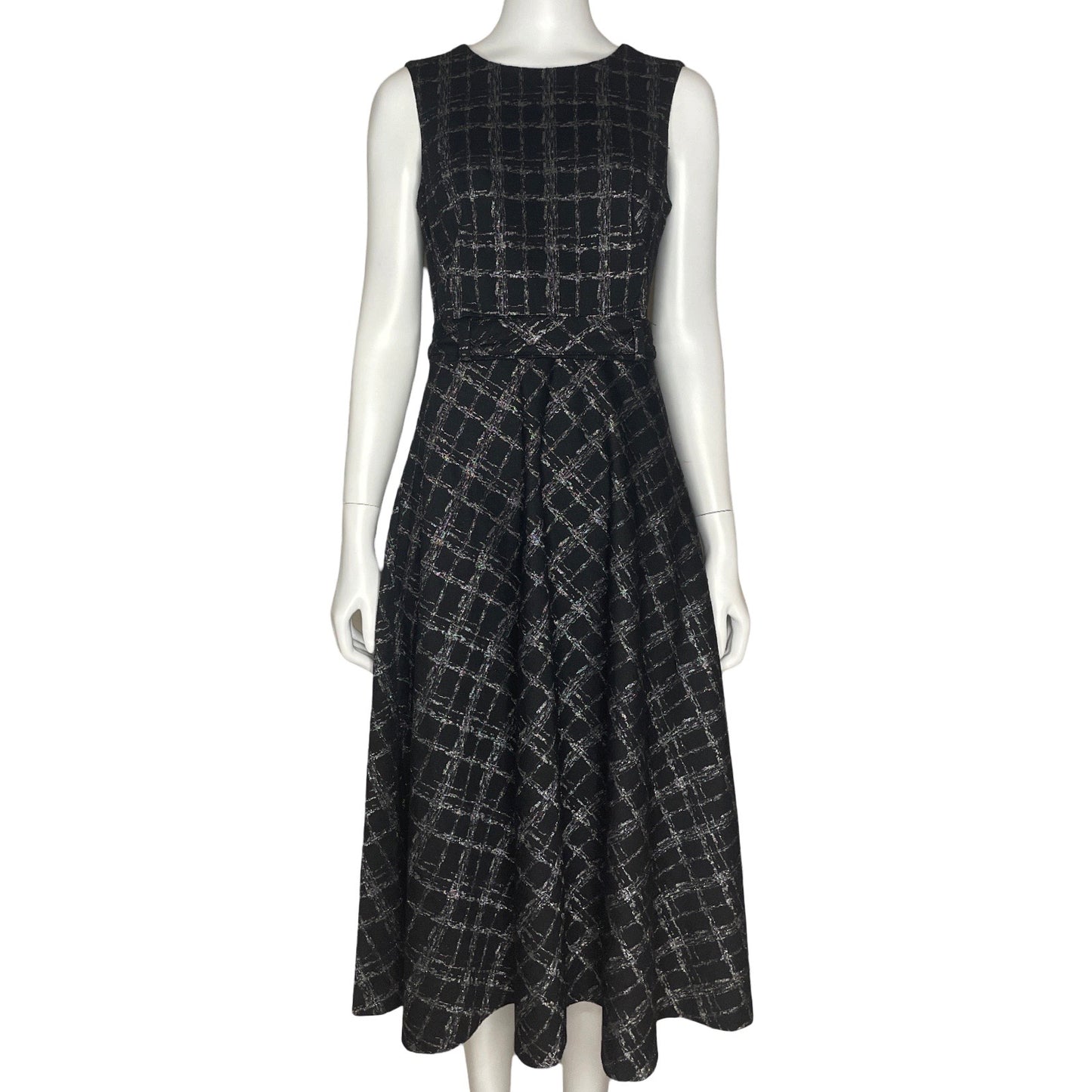Vestido Calvin Klein Brillante Sin Mangas Negro - Talla 4