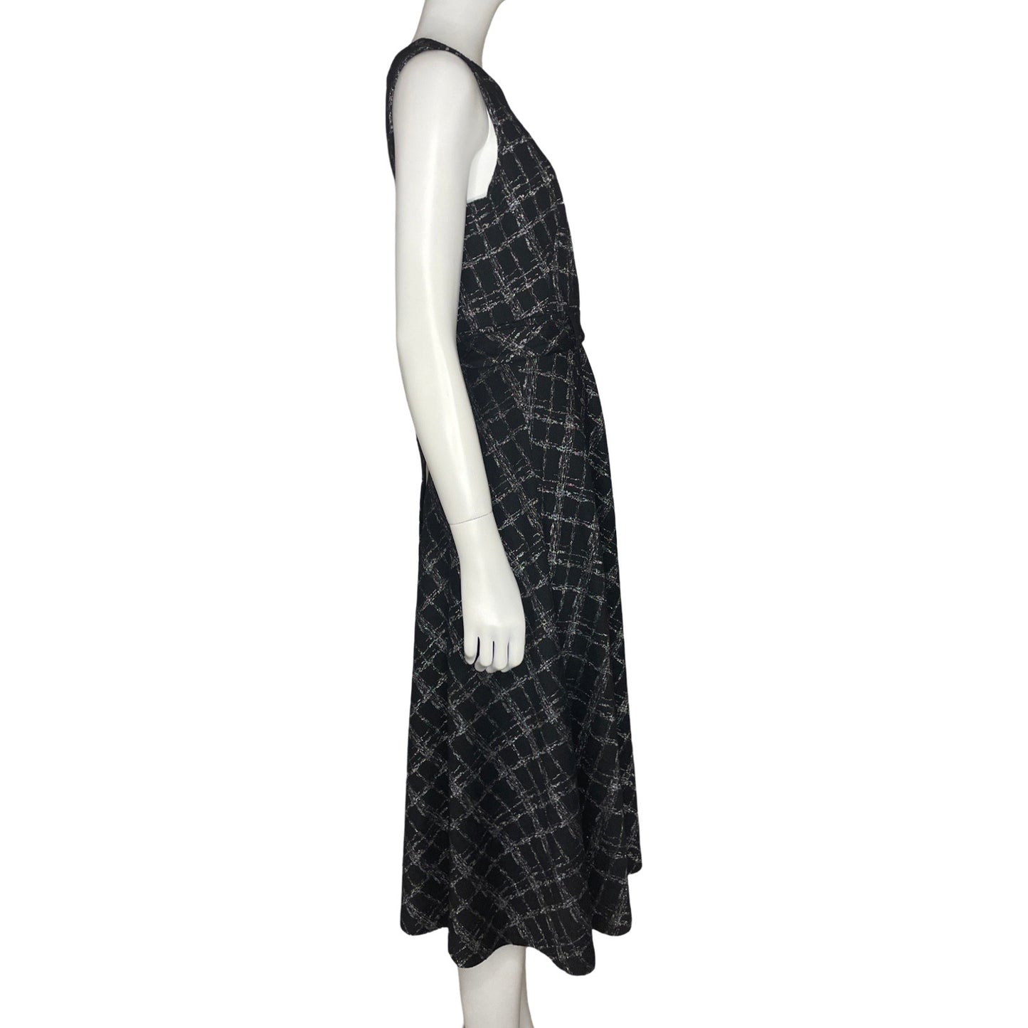 Vestido Calvin Klein Brillante Sin Mangas Negro - Talla 4