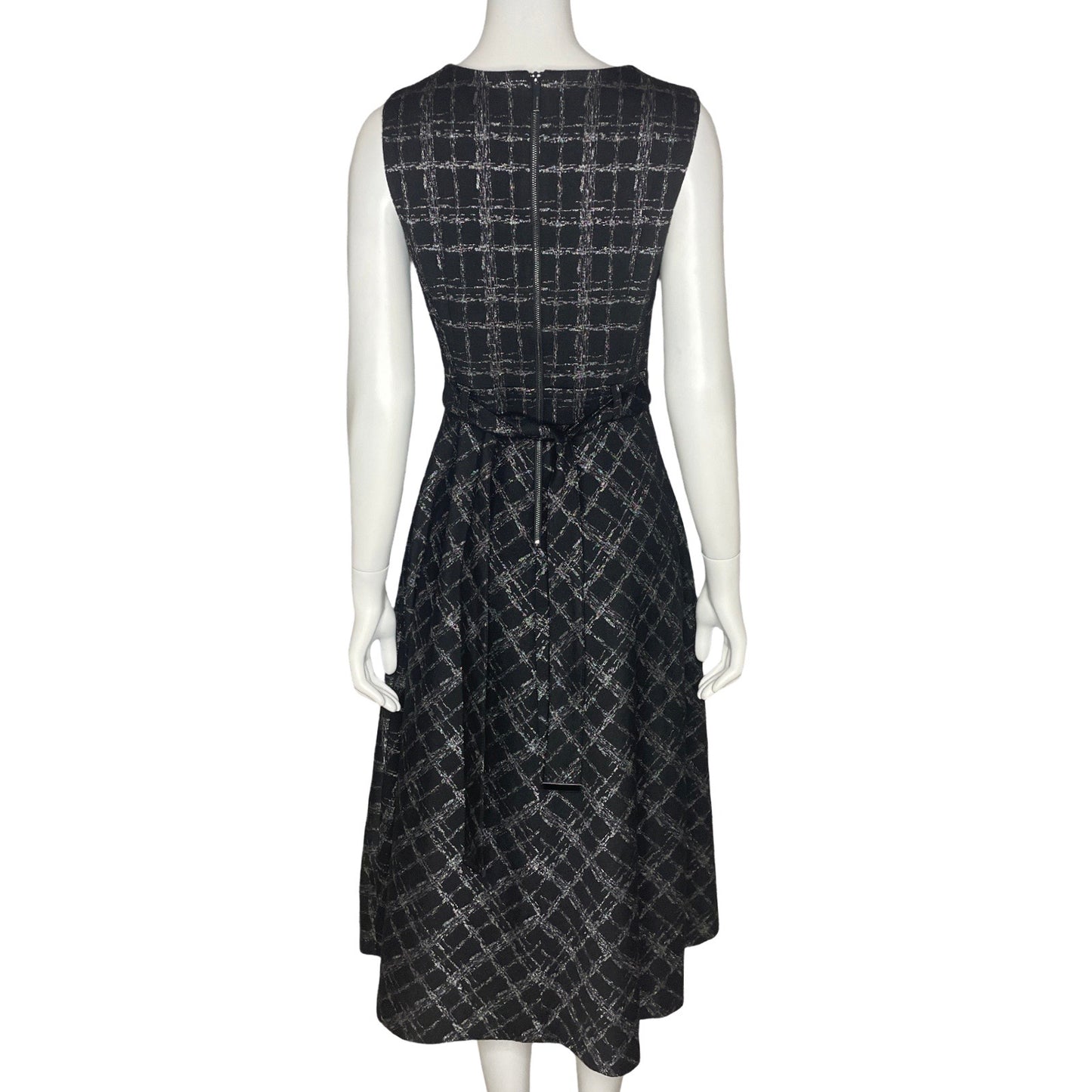 Vestido Calvin Klein Brillante Sin Mangas Negro - Talla 4