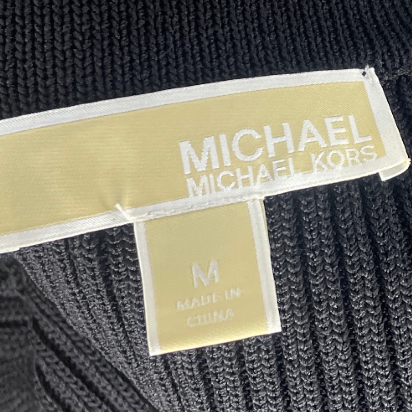 Vestido Michael Kors Acanalado Negro - Talla M