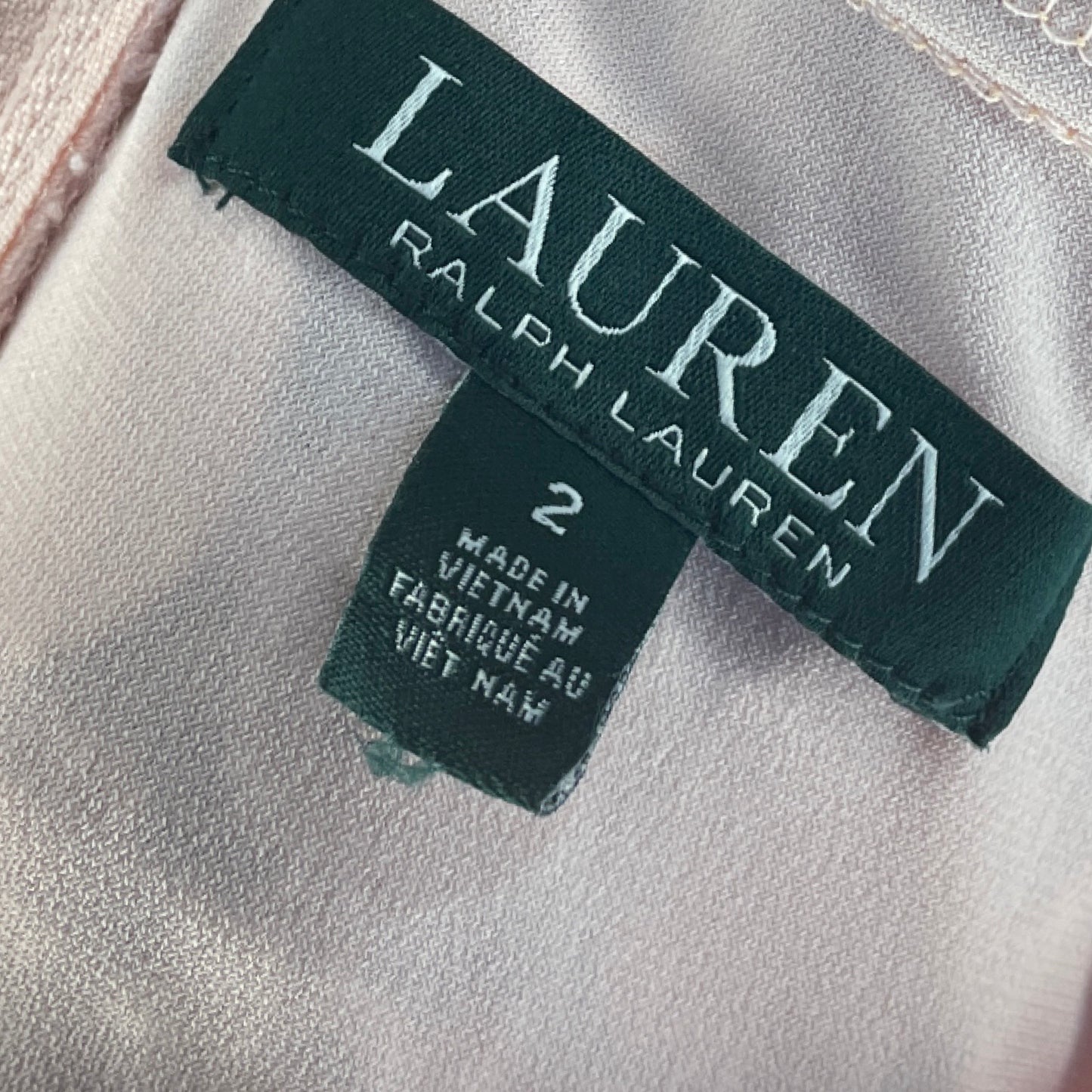 Vestido Ralph Lauren Sin Mangas Encaje Rosado - Talla 2