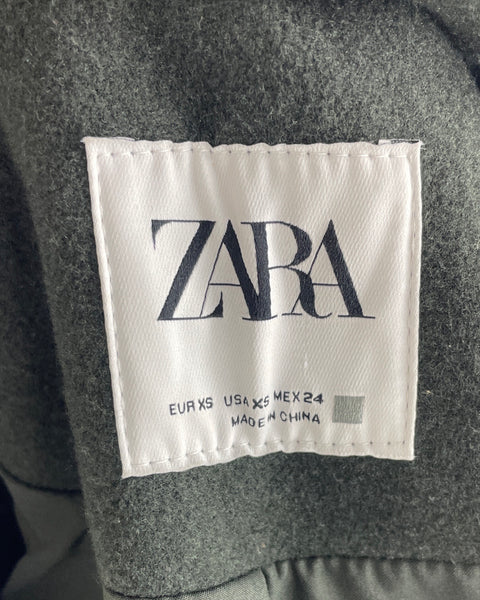 Chaqueta Zara Corta Verde-Talla XS