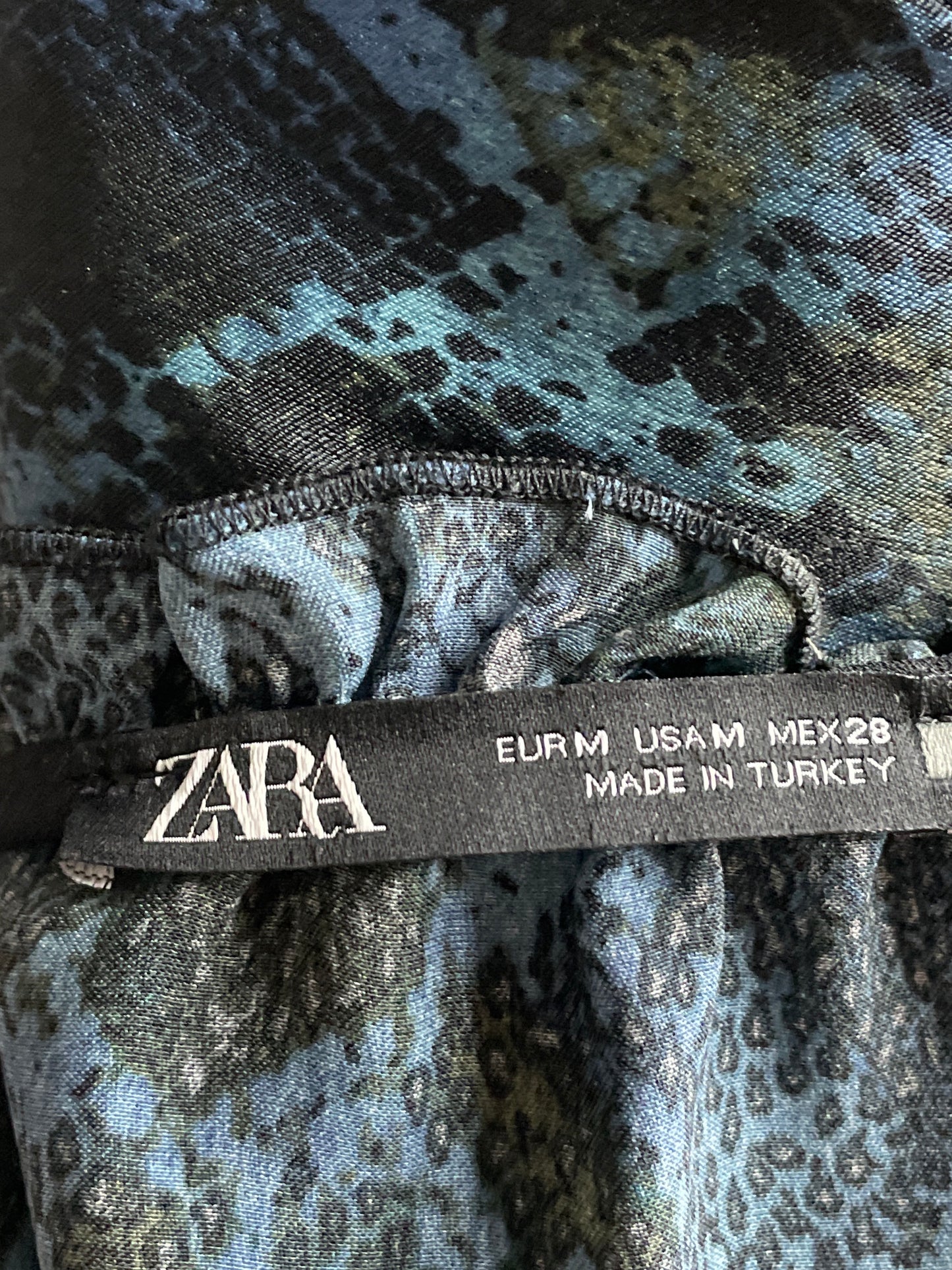 Vestido Zara Animal Print Negro-Talla M