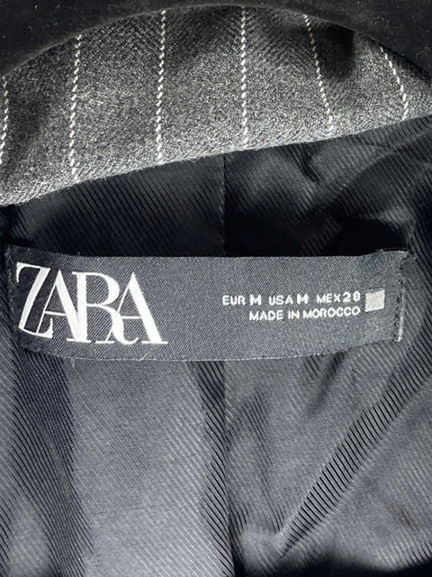 Blazer Zara Tweed Pata de Gallo Negro-Talla L