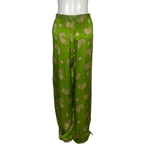 Pantalón Alemais Seda Estampado Verde - Talla 4