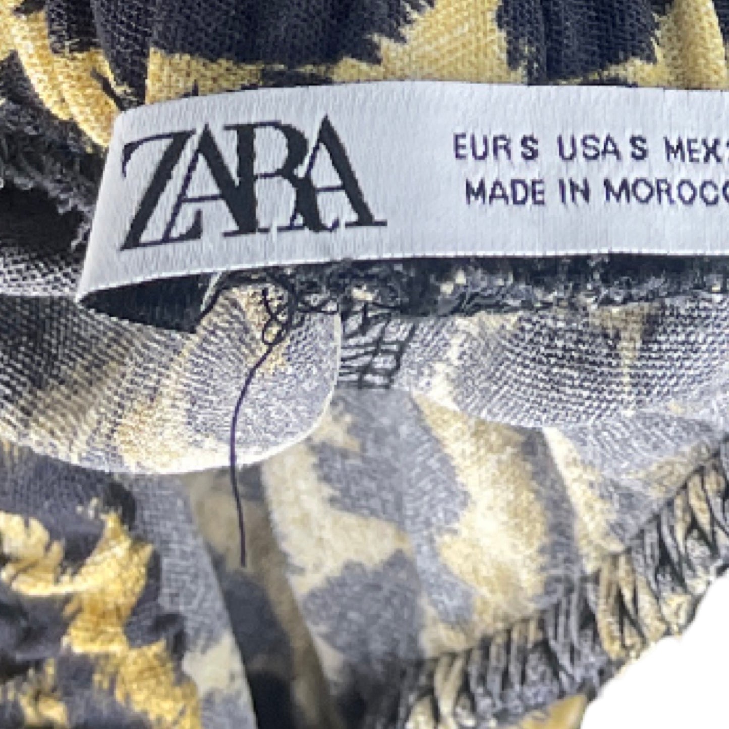 Pantalón Zara Elastico Leopardo Marrón - Talla S