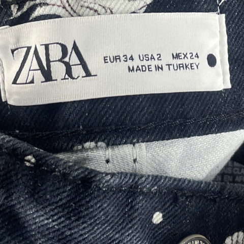 Pantalón Zara Estampado Sirenas Azul - Talla 2