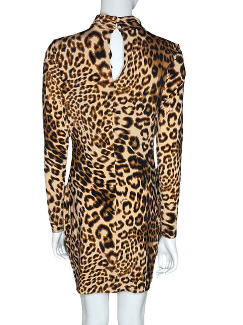 Vestido Rotate Animal Print Marron-Talla 10