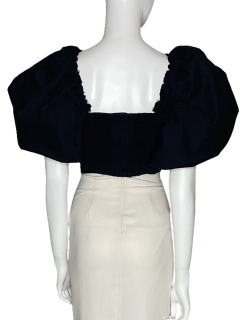 Top Aje Bodice Mangas Puff Negro-Talla 12