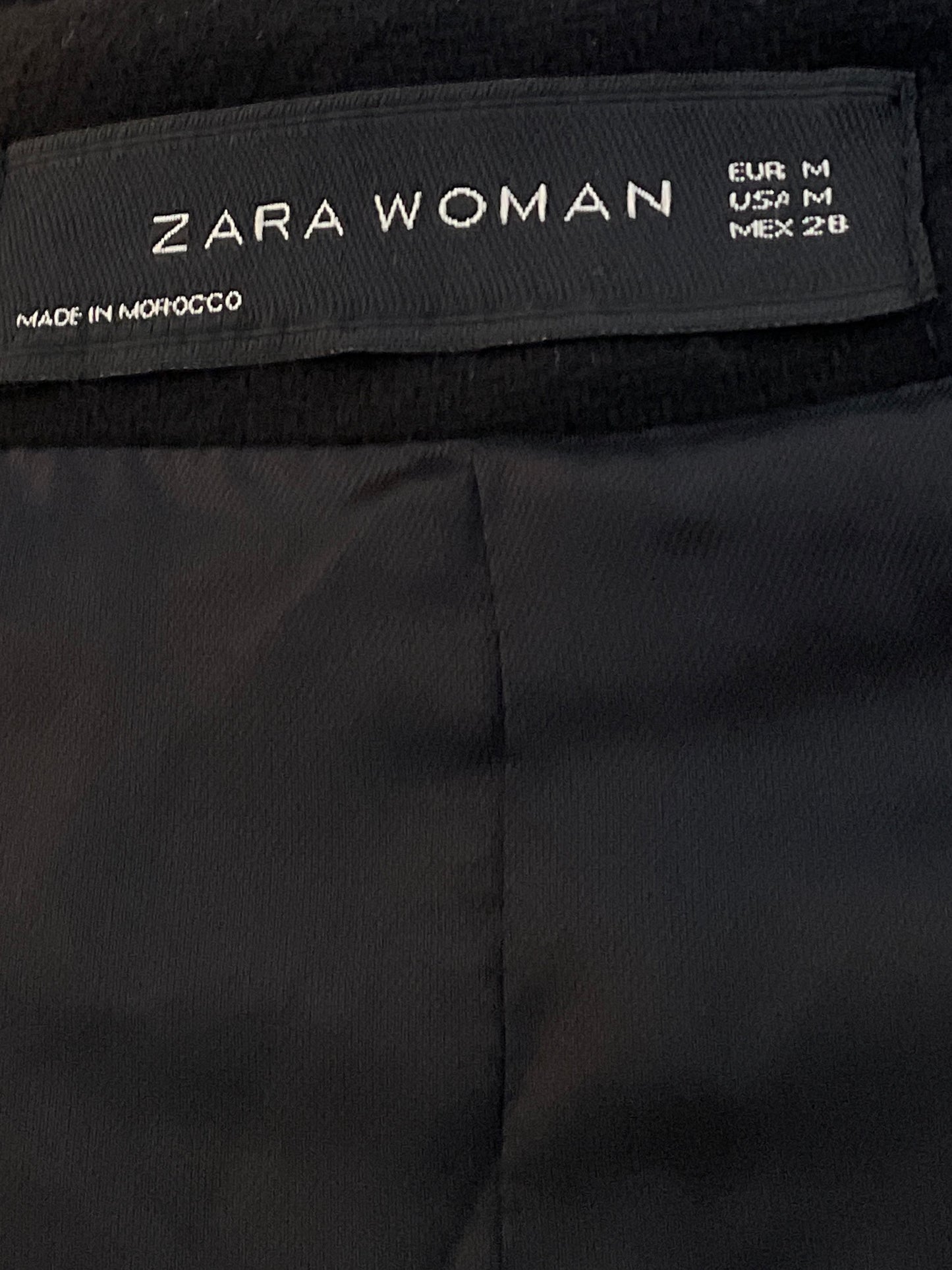 Capa Zara Larga Negro-Talla M