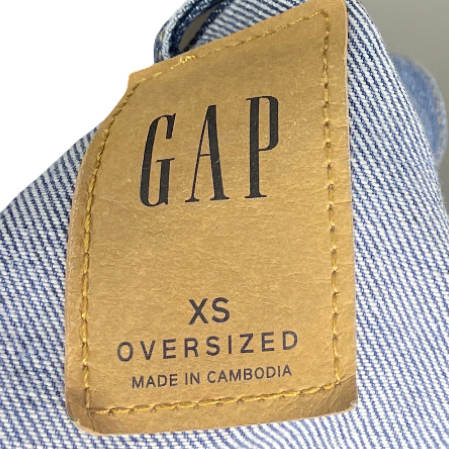 Chaqueta Gap Oversized Vaquera Con Flecos Denim Azul - Talla XS