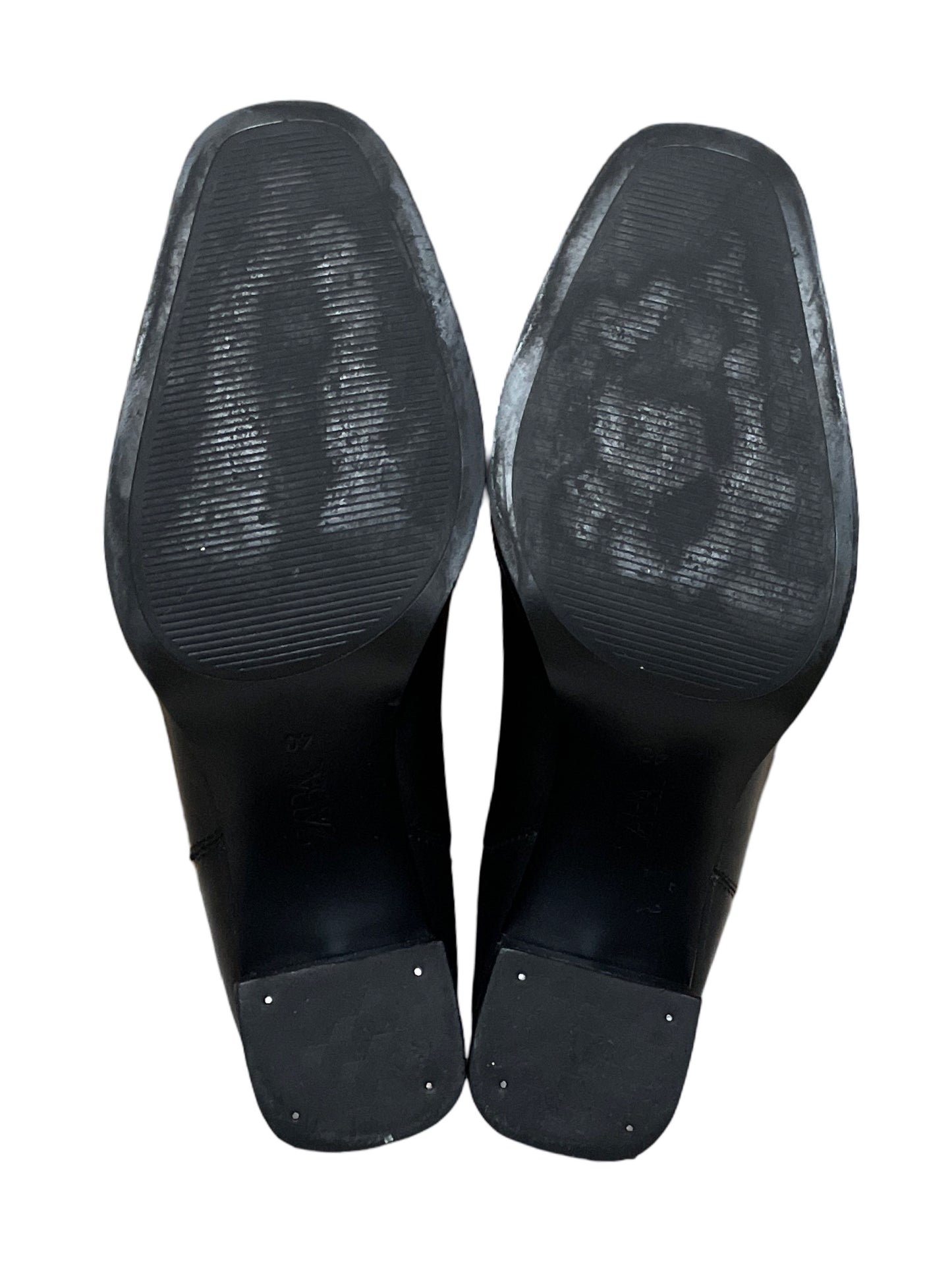Calzado Zara Botín Tacón Ancho Negro-Talla 40